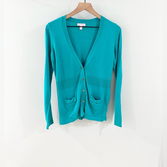 Lilly Pulitzer Daisy Cardigan Tropez Blue Size Medium - Picture 2 of 6